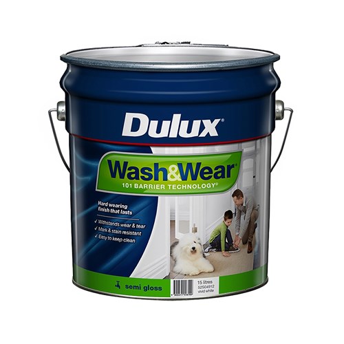 Dulux 4L Wash&Wear Semi Gloss Vivid White Interior Paint