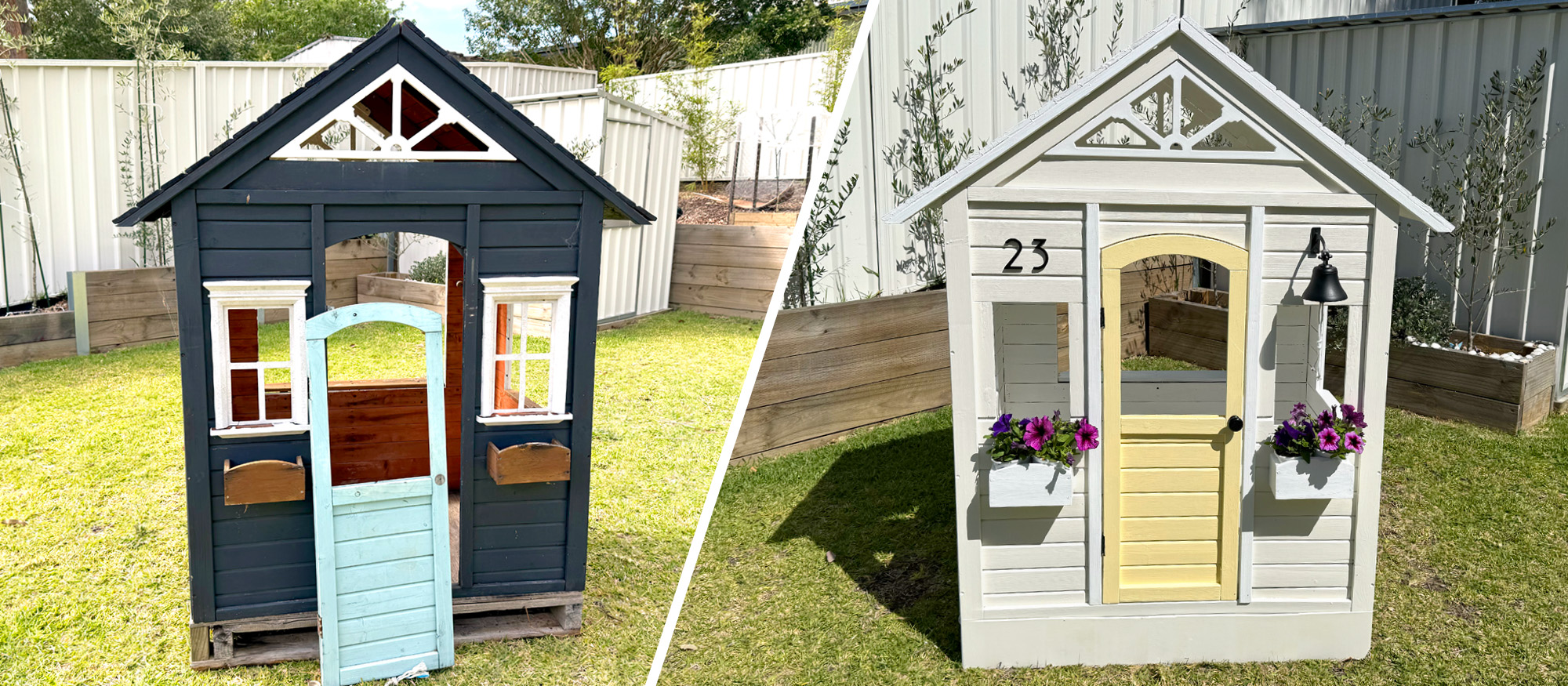 How To Transform An Old Timber Cubby House With Paint