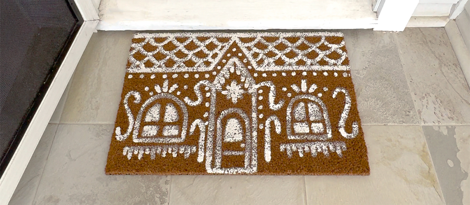 DIY Gingerbread Christmas Door Mats