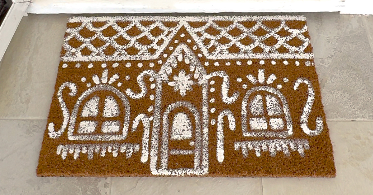 DIY Gingerbread Christmas Door Mats