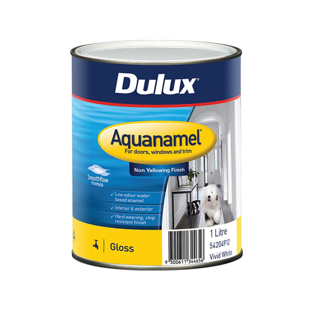 Dulux Aquanamel Gloss Vivid White 1L - Inspirations Paint