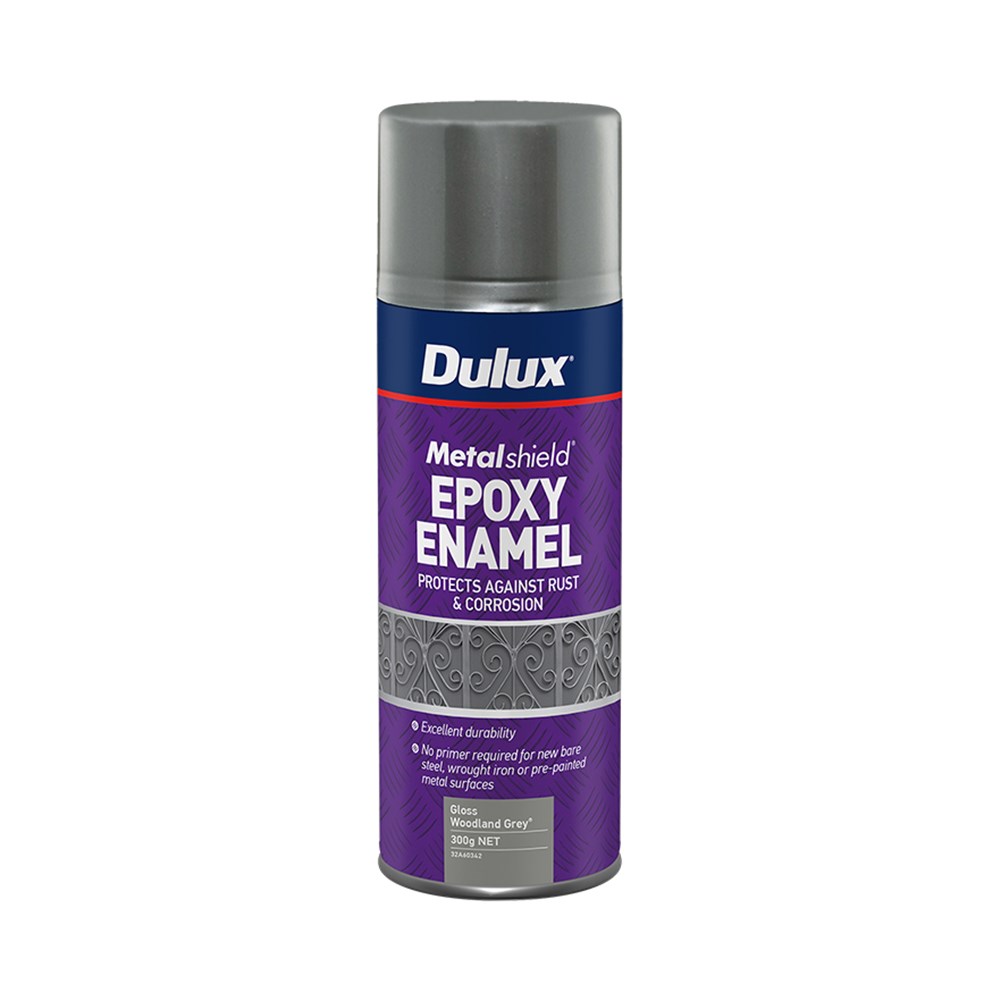 Dulux Metalshield Epoxy Enamel Spray Gloss Woodland Grey 300g 