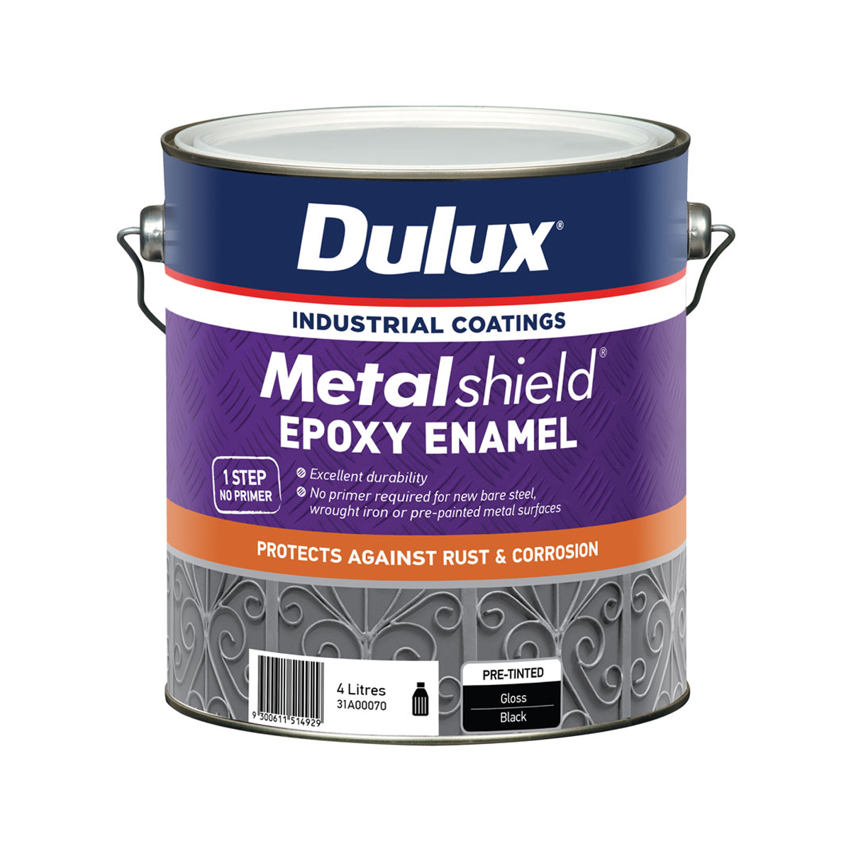 Dulux Metalshield Epoxy Enamel Gloss Black 4L Inspirations Paint   Dulux Metalshield Epoxyenamel Gloss Black 4l 