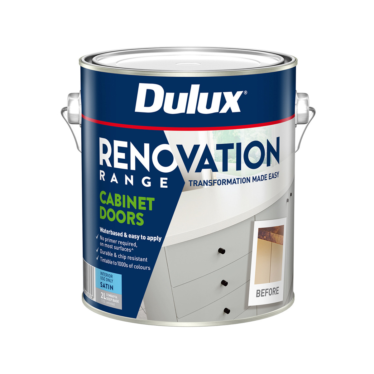 Dulux Renovation Cabinetdoors Satin Deep 2l 