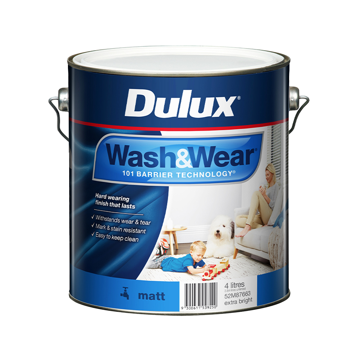 Dulux Washandwear Matt Extra Bright 4l Inspirations Paint